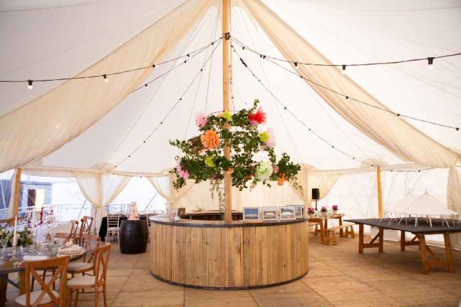 Round Rustic Bar in Traditional Marquee